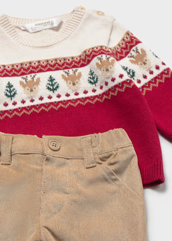 Mayoral Baby Boy Reindeer Sweater Set