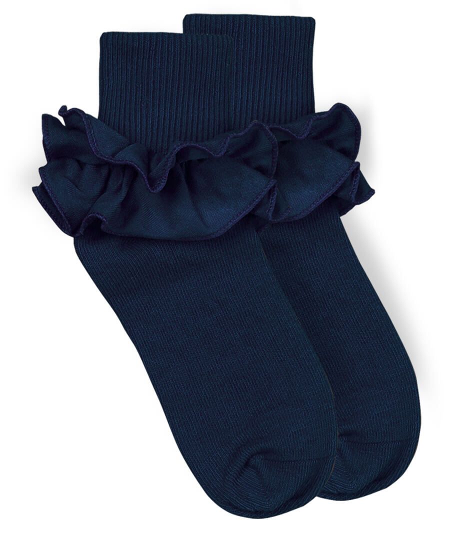 Jefferies Socks Girls Misty Ruffle Lace Turn Cuff