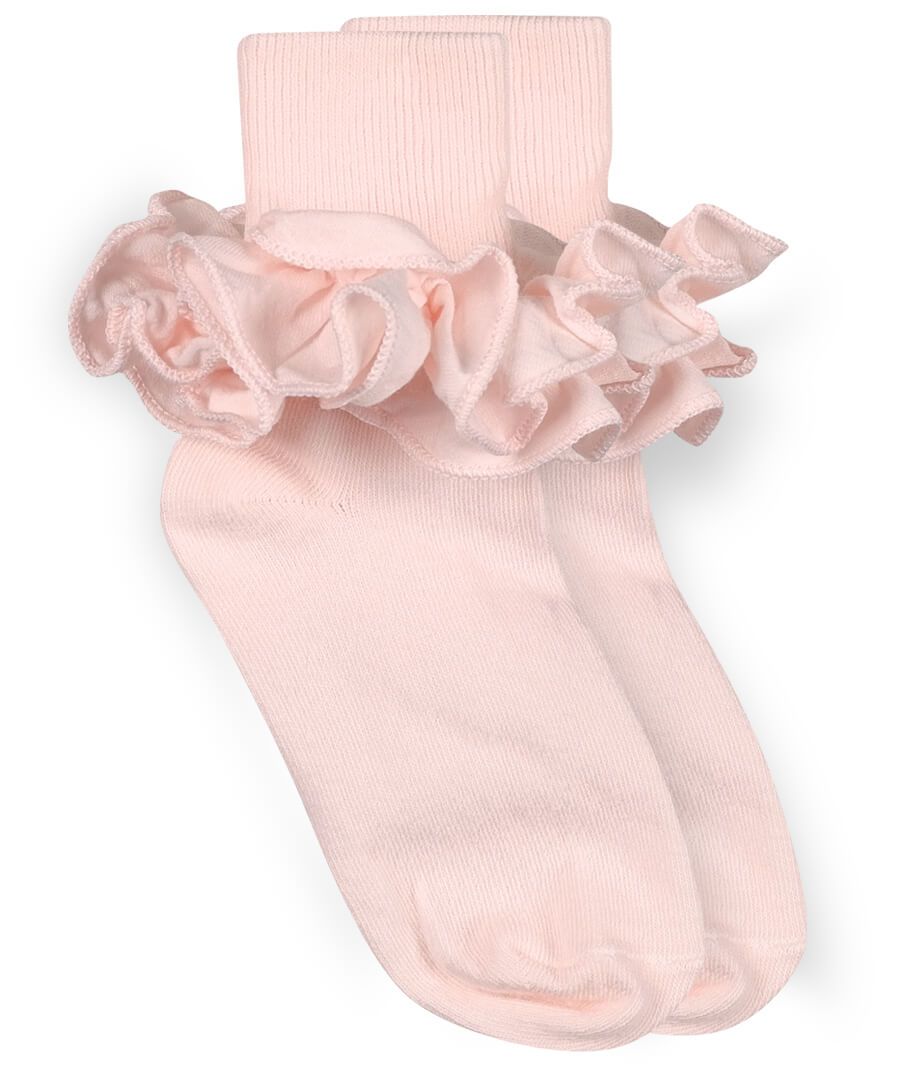 Jefferies Socks Girls Misty Ruffle Lace Turn Cuff