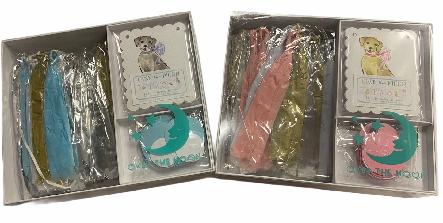 Over the Moon "Two" Birthday Banner Kit
