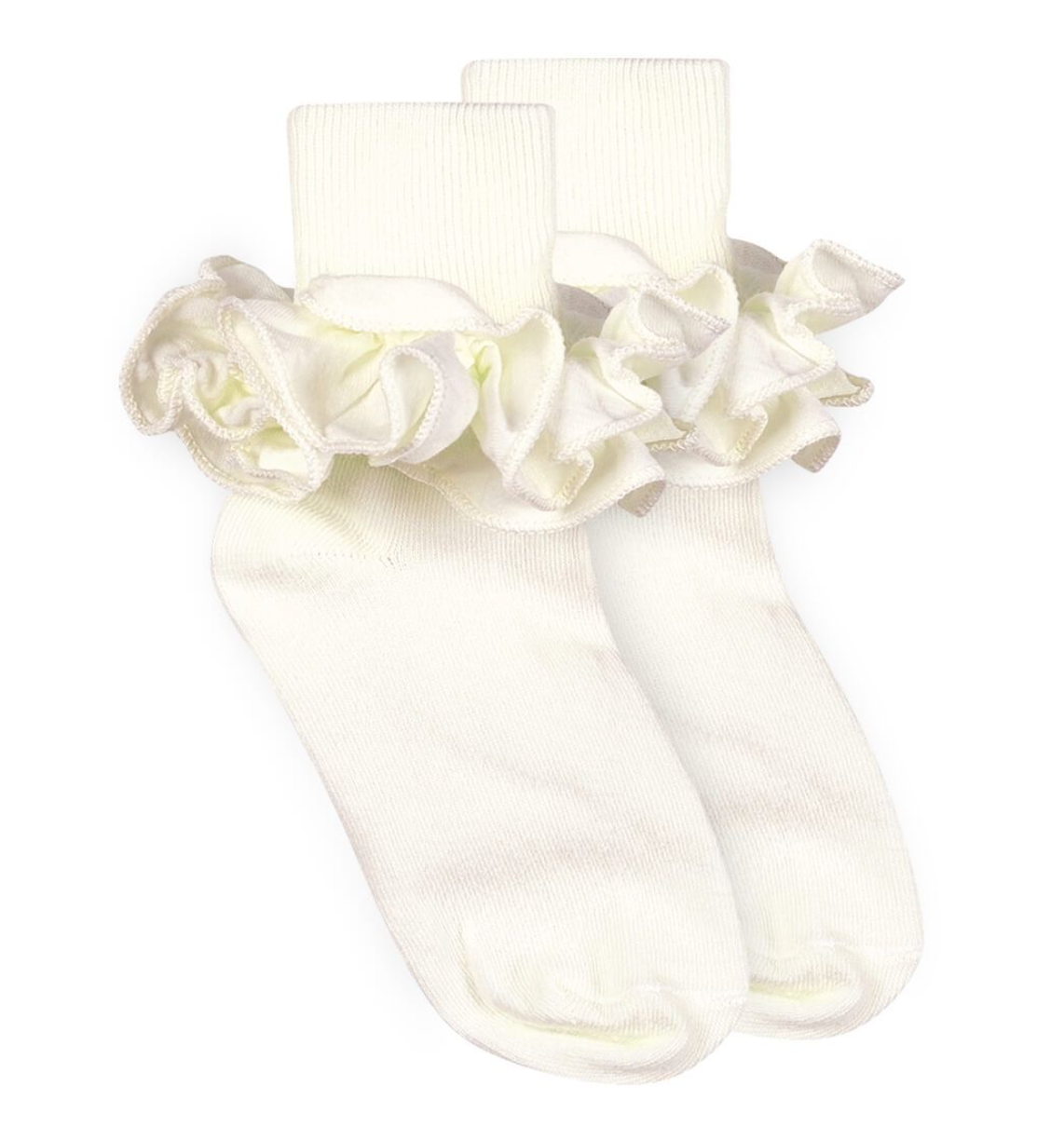 Jefferies Socks Girls Misty Ruffle Lace Turn Cuff