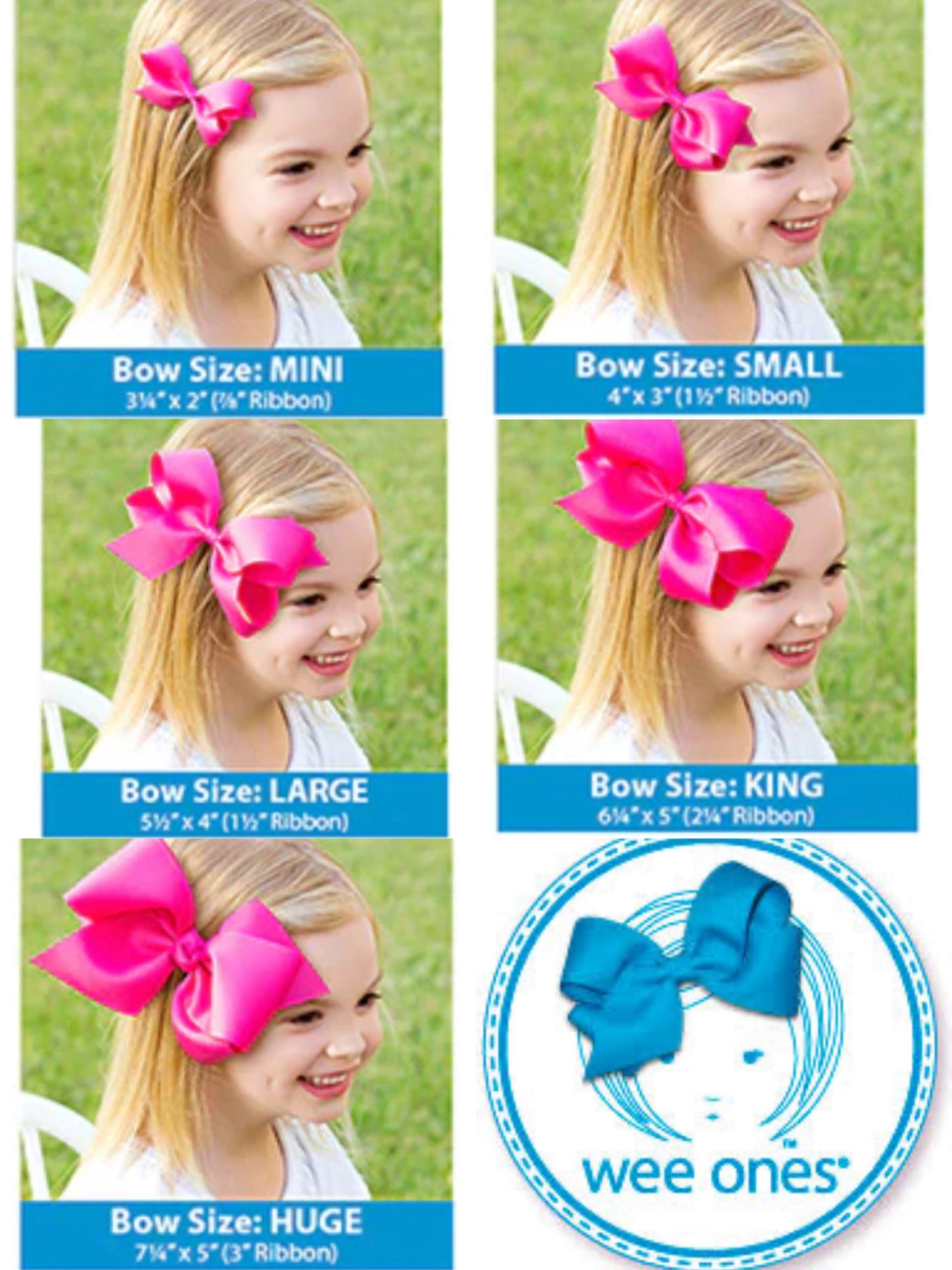 Wee Ones Hair Bows White WHT