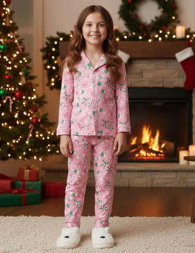Tweenstyle Girls Sweet Holiday Print Loungewear Set