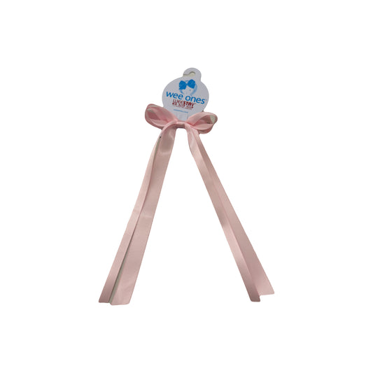 Wee Ones Light Pink Mini Double Satin Streamer Bow