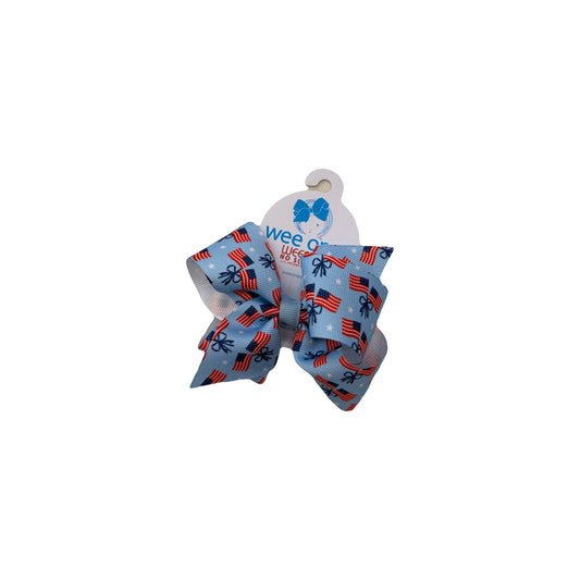 Wee Ones Flag Grosgrain Hair Bow