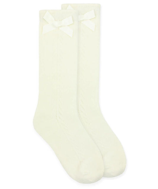 Jefferies Pointelle Bow Knee High Socks