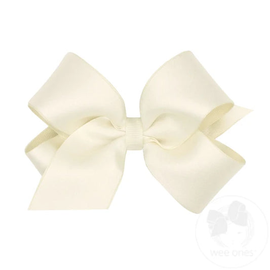 Wee Ones Medium Crepe Satin with Grosgrain Underlay Hair Bow