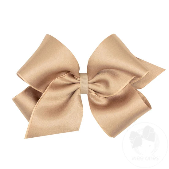 Wee Ones King Crepe Satin with Grosgrain Underlay Hair Bow