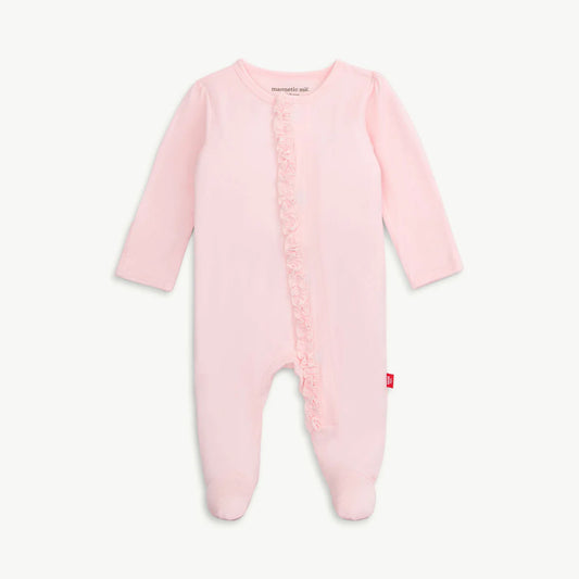 Magnetic Me Pink Dogwood Modal Ruffle Footie