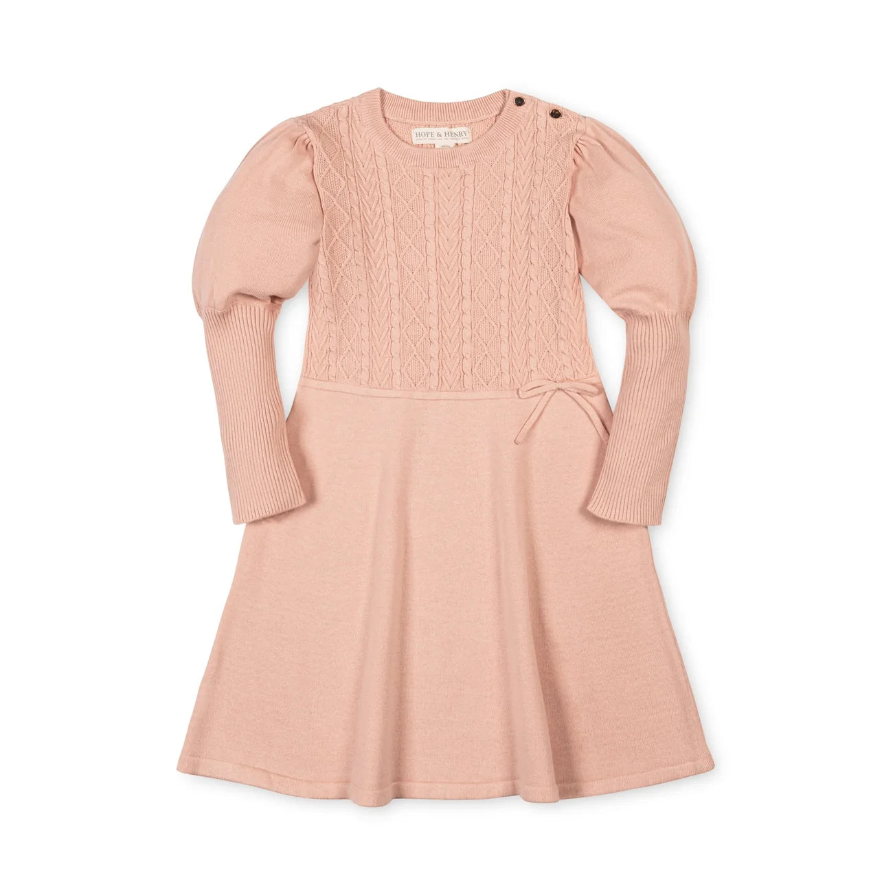 Hope & Henry Pink Organic Cable Bodice Sweater Dress
