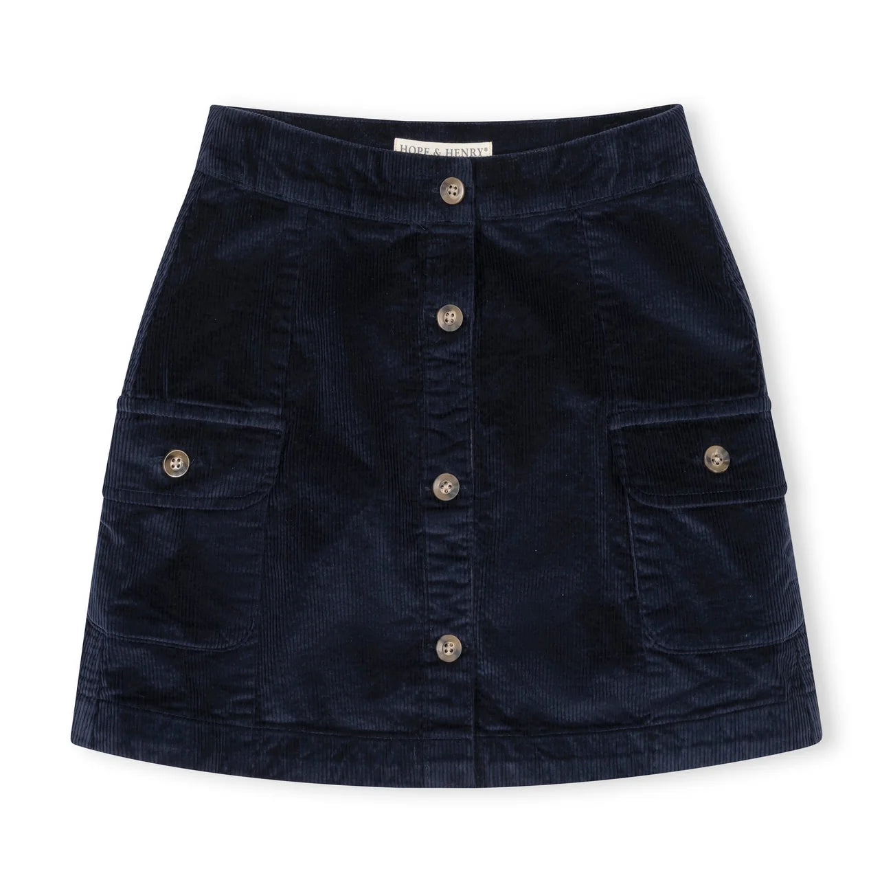 Hope & Henry Organic Corduroy Button Down Skirt