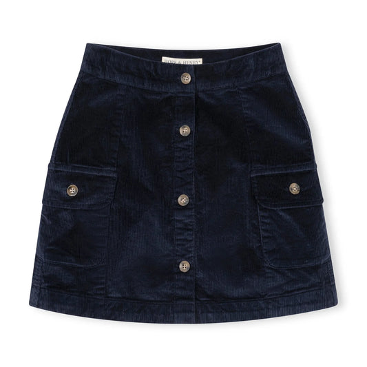 Hope & Henry Organic Corduroy Button Down Skirt