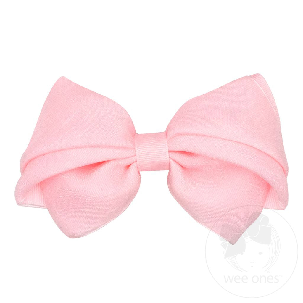 Wee Ones Mini King Pleated Organza Grosgrain Underlay Bow