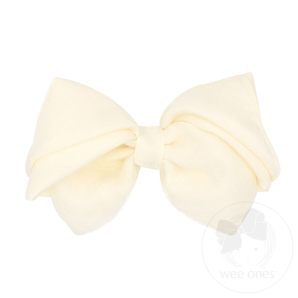 Wee Ones Mini King Pleated Organza Grosgrain Underlay Bow