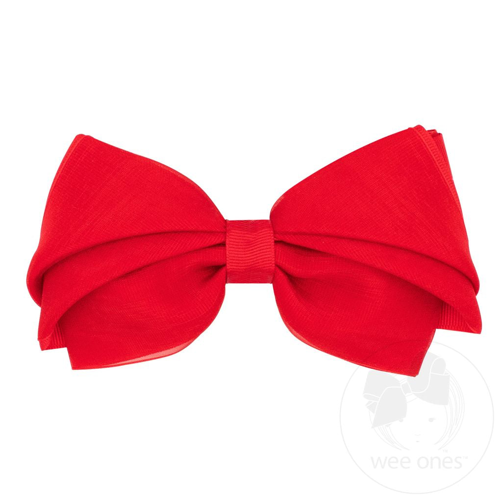 Wee Ones Mini King Pleated Organza Grosgrain Underlay Bow