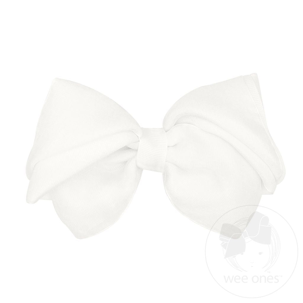 Wee Ones Mini King Pleated Organza Grosgrain Underlay Bow