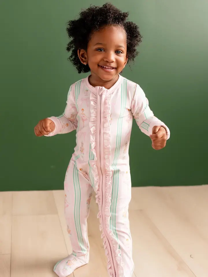 Sugar Bee Clothing Nutcracker Ruffle Zip Pajamas