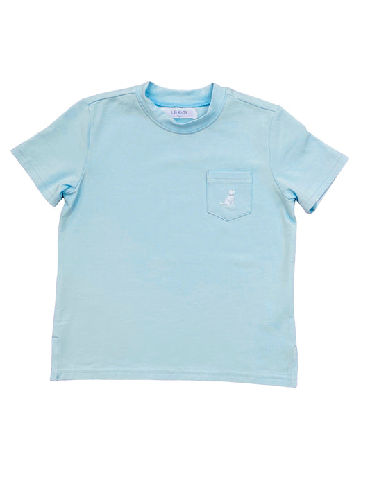LB Kids Ethan Aqua Crew Neck Shirt