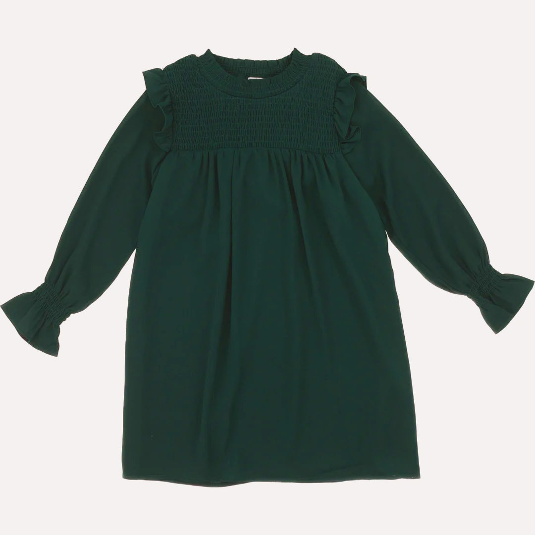 Pleat Dark Green Lottie Dress