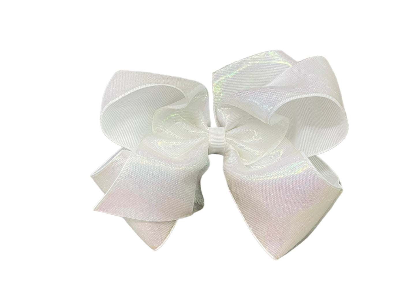 Wee Ones White Overlay Grosgrain Bow
