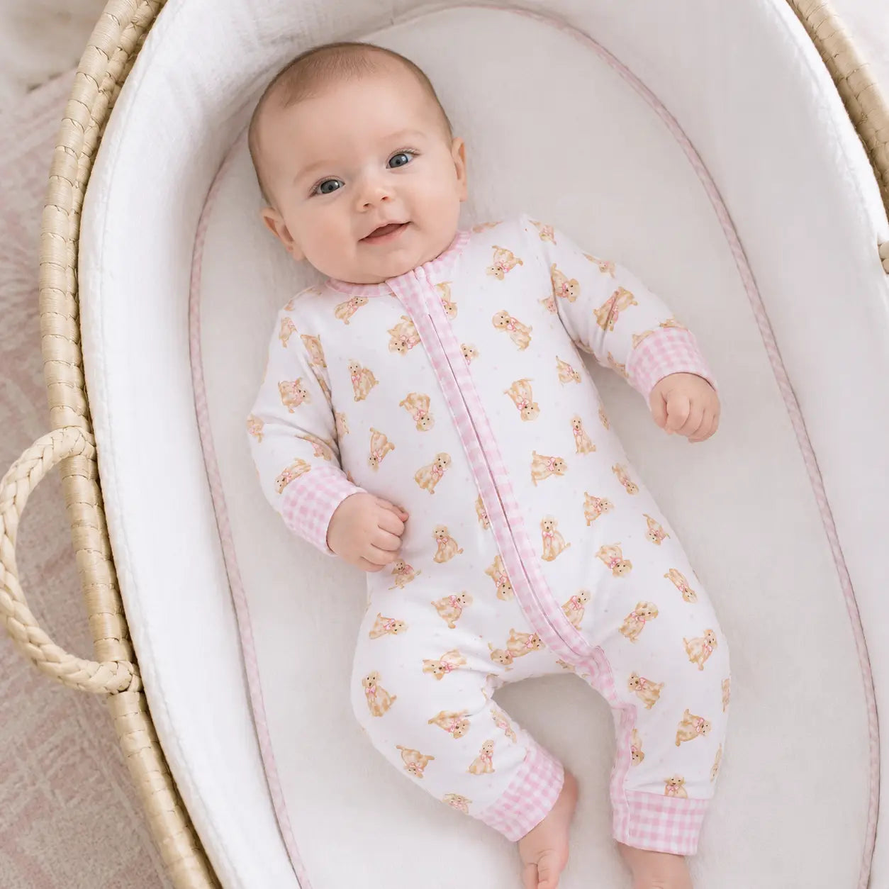 Magnolia Baby Sweet Golden Print Zip Playsuit - Pink