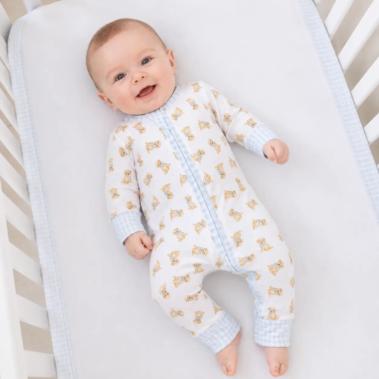 Magnolia Baby Sweet Golden Print Zip Playsuit - Blue
