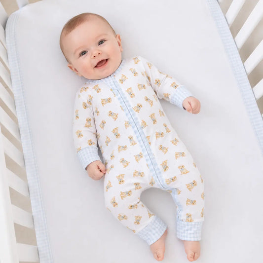 Magnolia Baby Sweet Golden Print Zip Playsuit - Blue