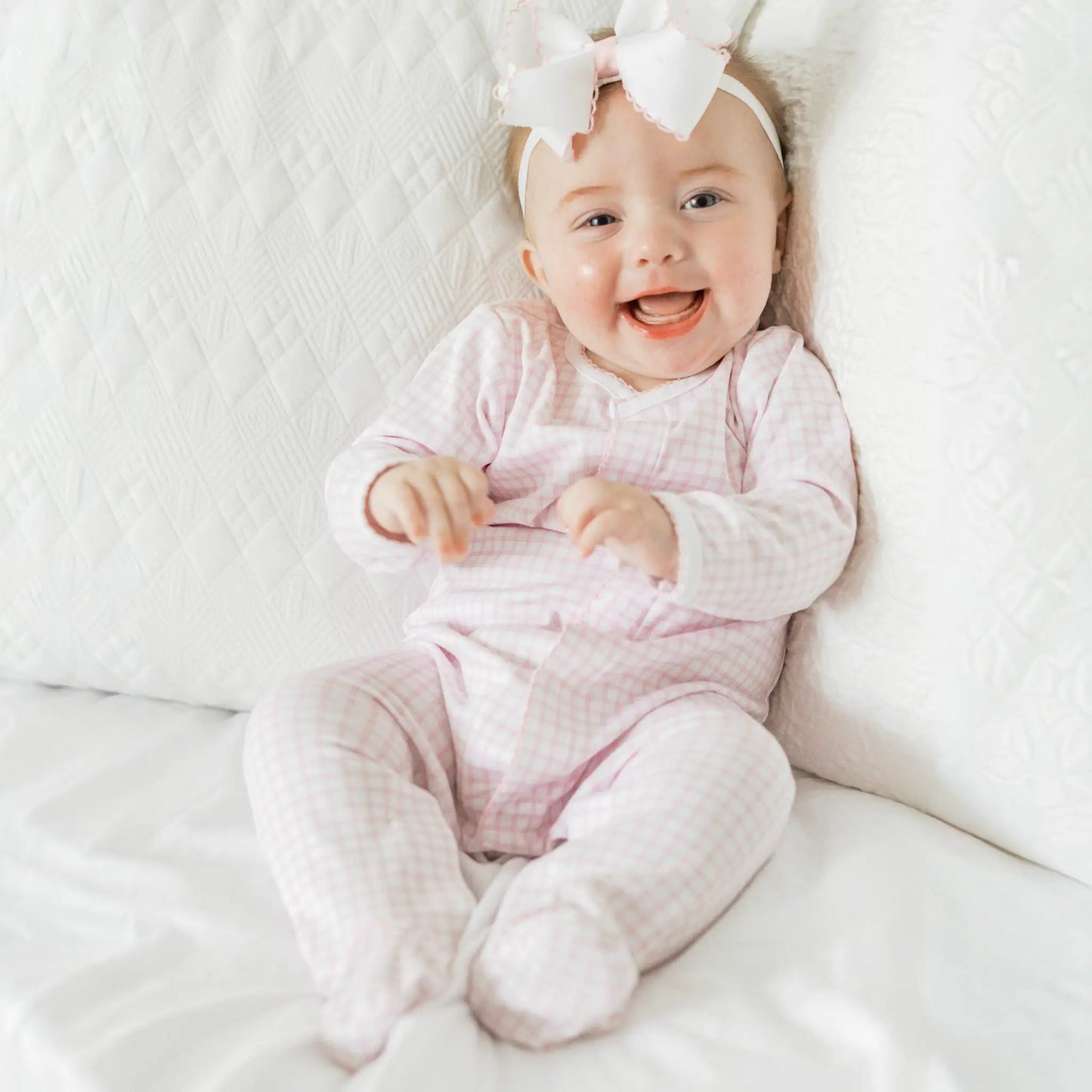 Magnolia Baby Pink Peek-A-Boo Wishes Zip Footie
