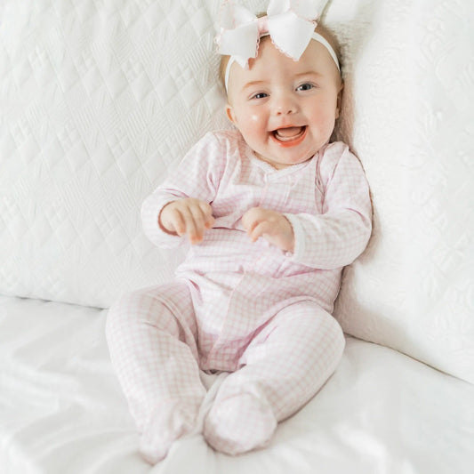 Magnolia Baby Pink Peek-A-Boo Wishes Zip Footie