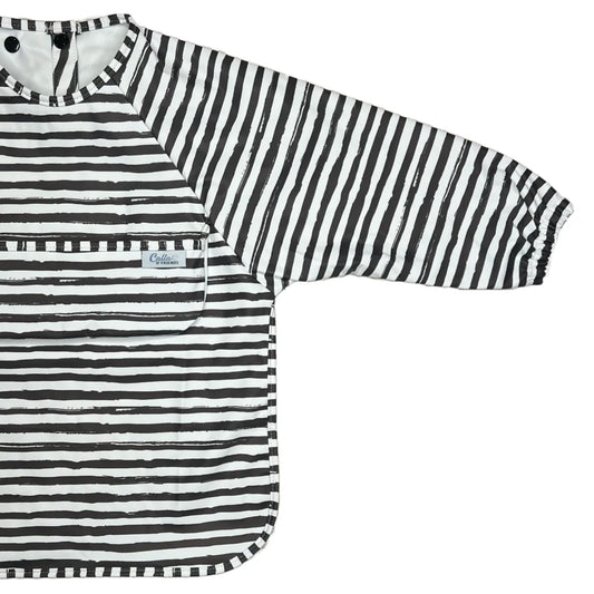 Calla & Friends Brush Stripes Pine Grayson Long Sleeve Bib