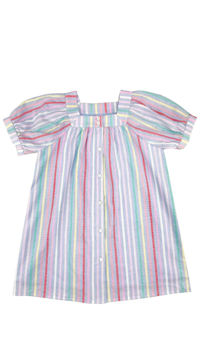 Pleat Marie Sorbet Stripe Dress