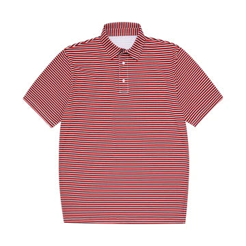 Meripex Red Black & White Stripe Polo