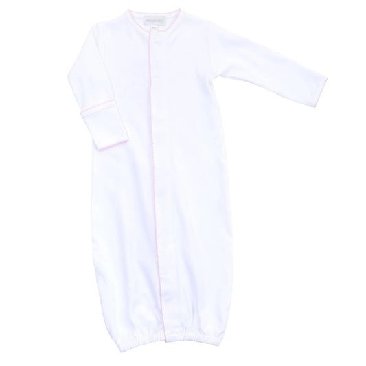 Magnolia Baby Essentials White Converter Gown with Pink Trim