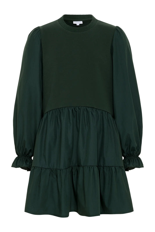 Pleat Cece Hunter Green Dress