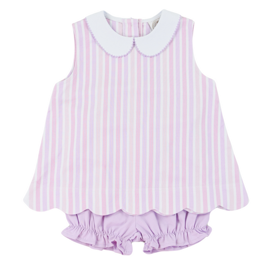 Cypress Row Seaside Stripe Charlotte Scalloped Set