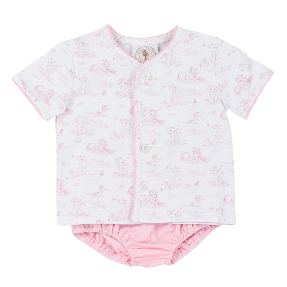 Cypress Row Snips and Snails Pink Little Layette Set