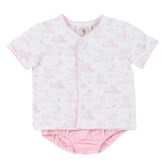 Cypress Row Snips and Snails Pink Little Layette Set