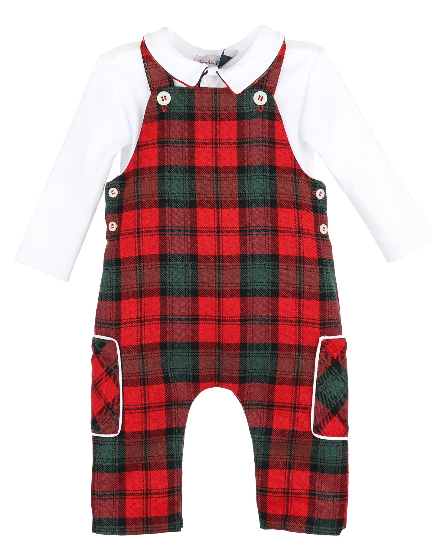 Sophie & Lucas Tartan Tidings Overall Set