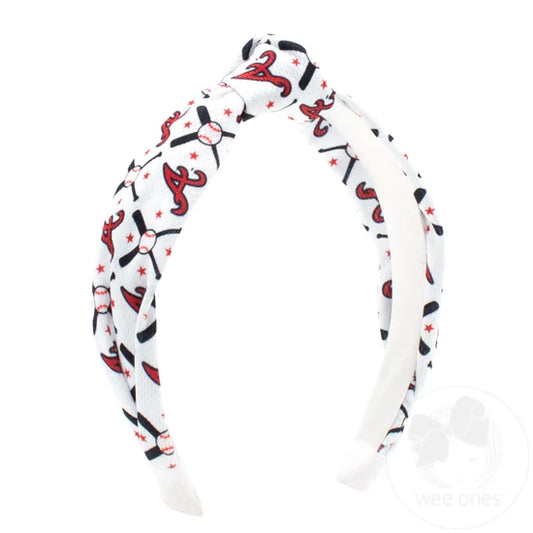 Wee Ones Atlanta Braves Print Knot Headband