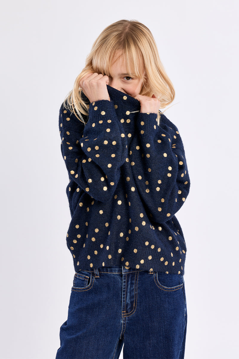 Molly Bracken Girl Navy Knitted Sweater