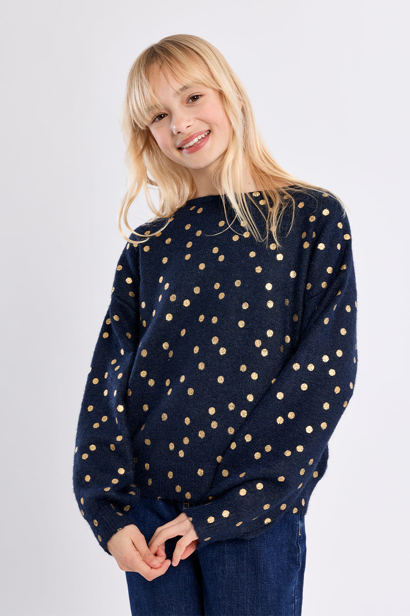 Molly Bracken Girl Navy Knitted Sweater