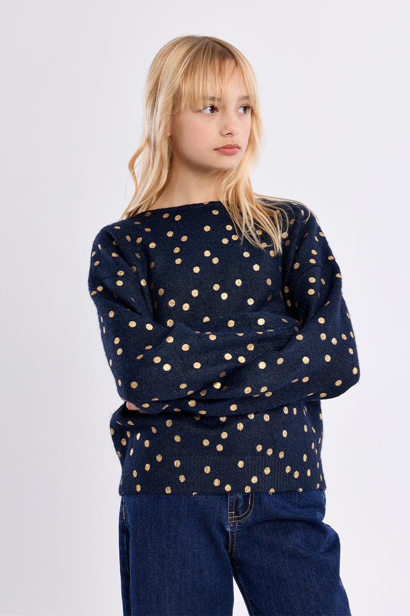 Molly Bracken Girl Navy Knitted Sweater
