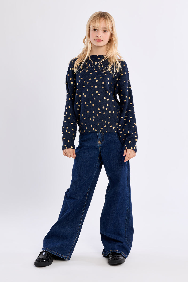Molly Bracken Girl Navy Knitted Sweater