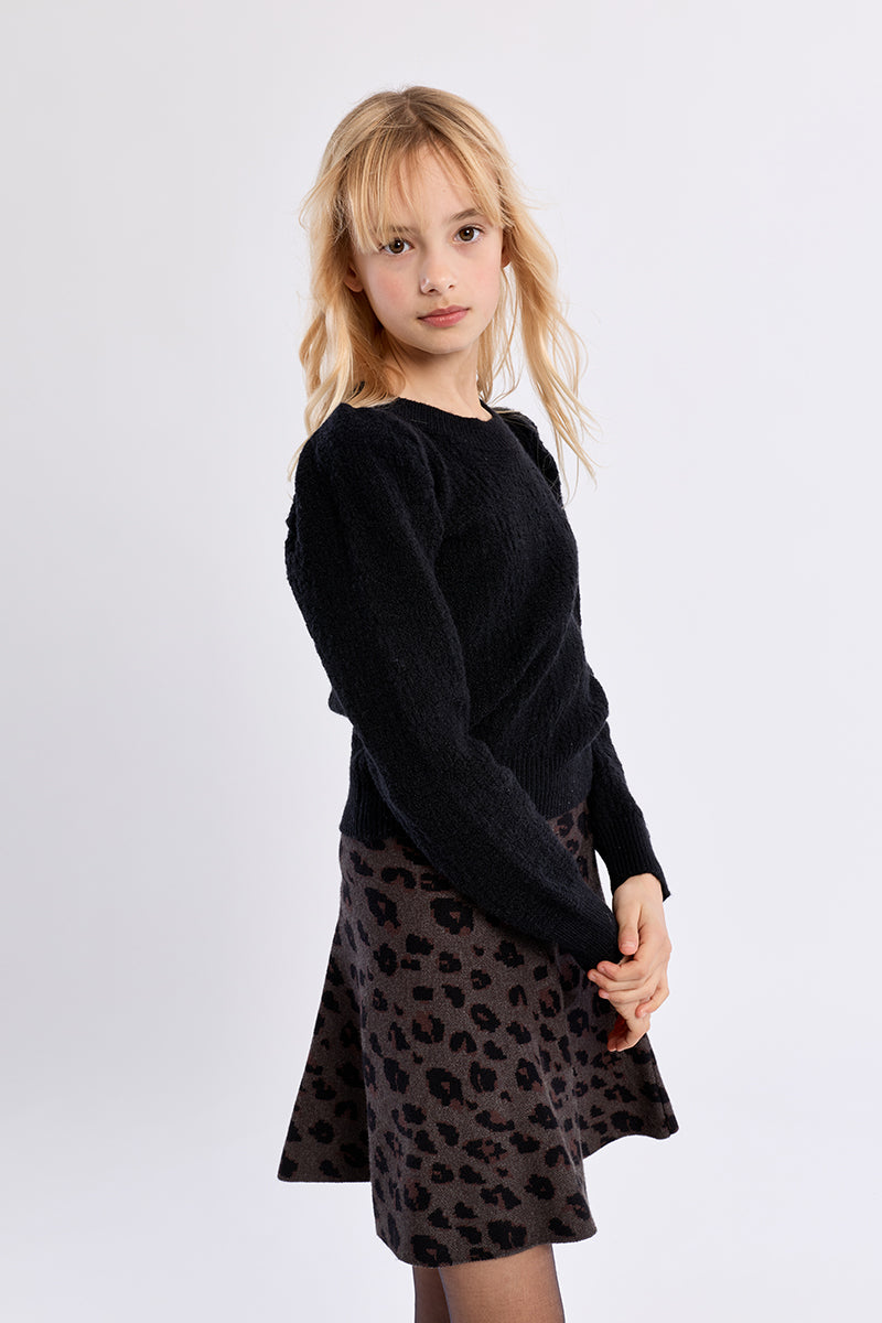Molly Bracken Girl Black Knitted Sweater