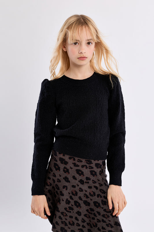 Molly Bracken Girl Black Knitted Sweater