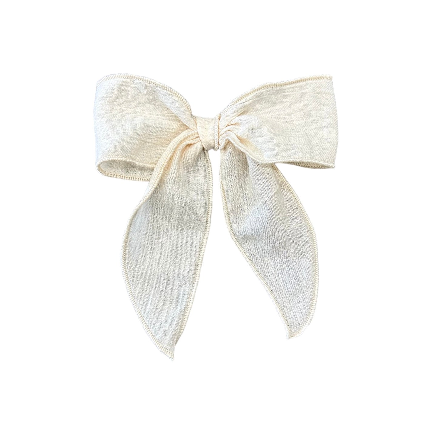 Wee Ones Antique White Cotton Gauze Bow