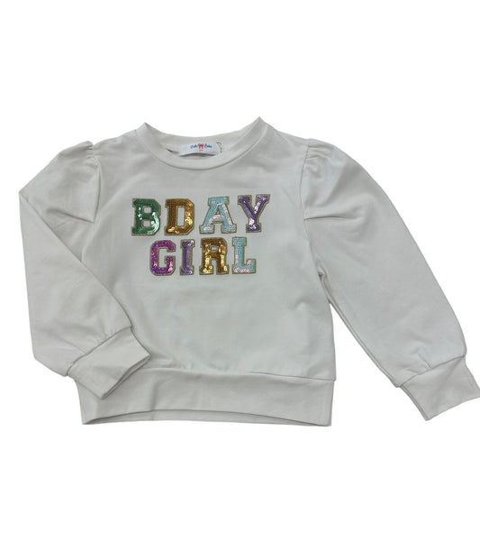 Lulu Bebe Lily Birthday Sequin Puff Cream Shirt