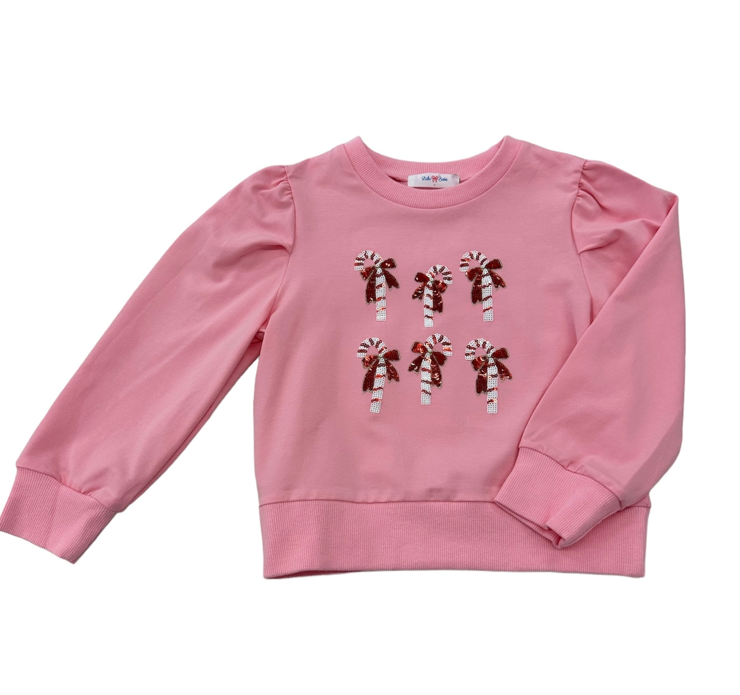 Lulu Bebe Lily Candy Cane Sequin Puff Shirt