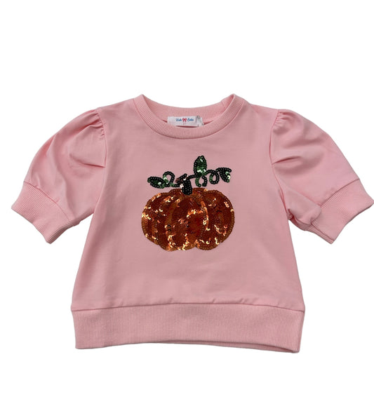 Lulu Bebe Lily Pumpkin Sequin Puff Shirt