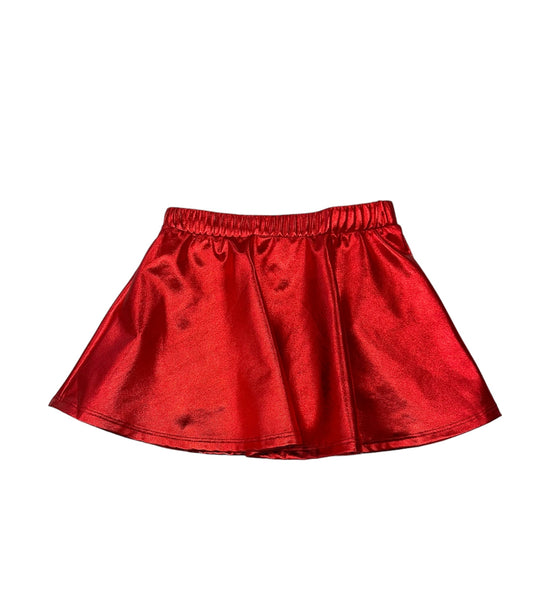 Lulu Bebe Zoe Metallic Red Skirt